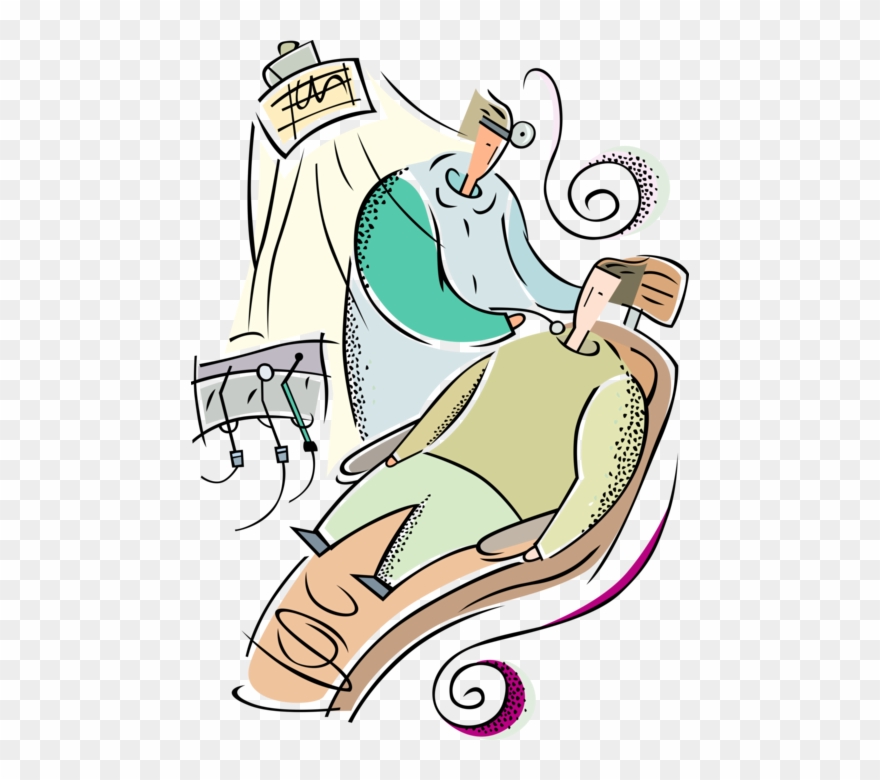 Vector Illustration Of Dentist Performs Dental Procedures