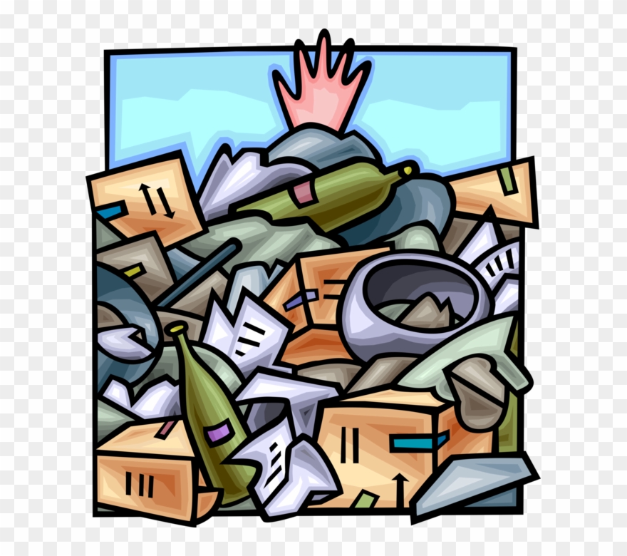 Vector Illustration Of Hand Buried Under Waste Dump - Garbage Clip Art - Png Download