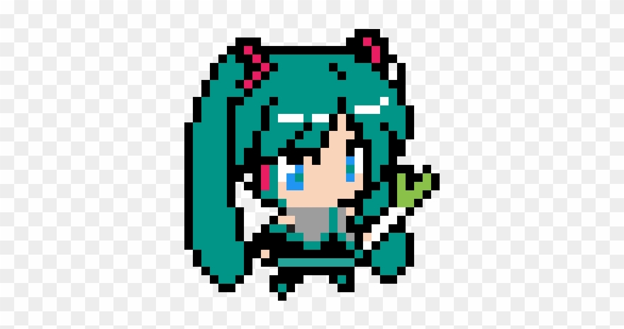 Hatsune Miku - Hatsune Miku Pixel Art Easy Clipart