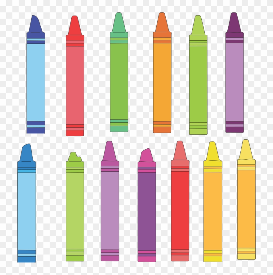 Crayons Cliparts Stencil 19, Buy Clip Art - Crayons Vector - Png Download