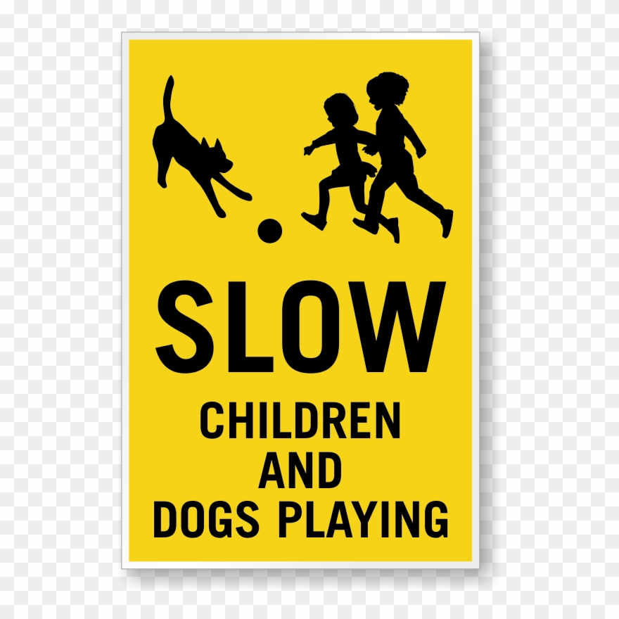 Slow Children And Dogs Playing Sign Panel - Slaying The Badger: Lemond, Hinault And The Greatest Clipart