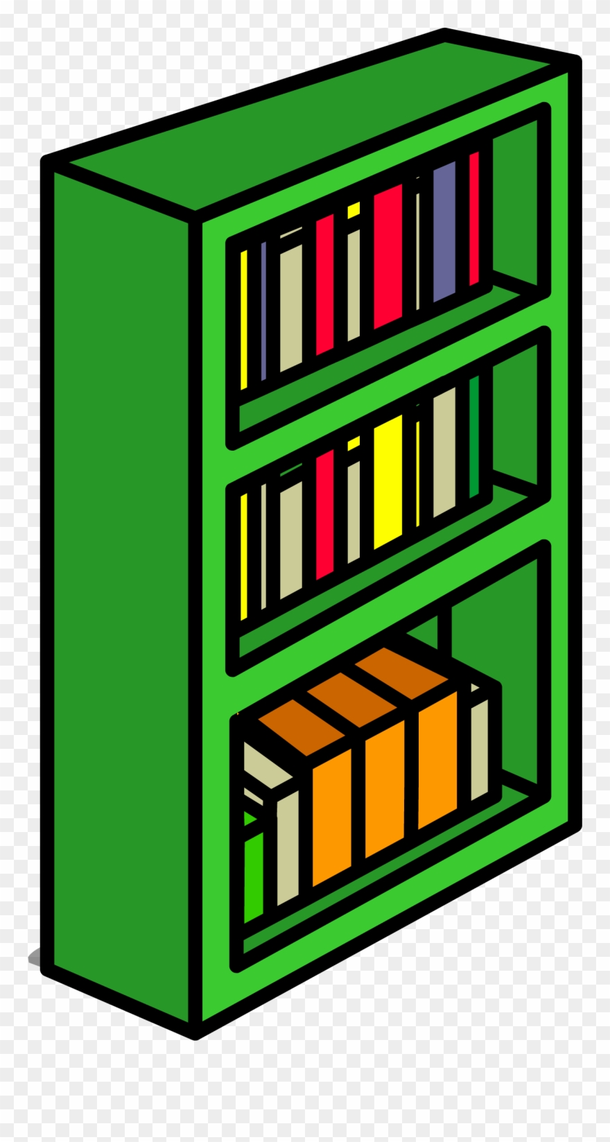 Green Bookcase Sprite 010 - Bookcase Clipart Png Transparent Png
