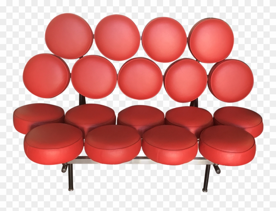 George Nelson Marshmallow Red Leather Sofa - Chair Clipart