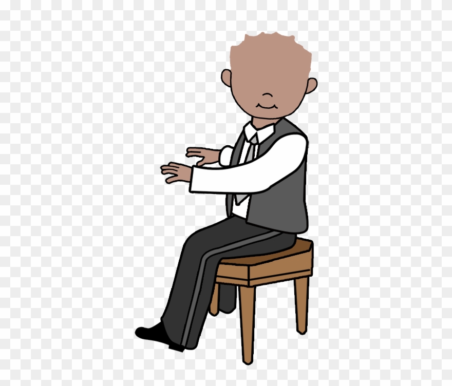 Piano Boy Personalized Room Sign - Piano Recital Personalised Ornament - Black Haired Clipart