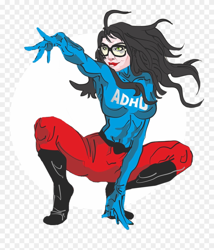 Illustration Of Franny As An Adhd Super Hero - Cartoon Clipart