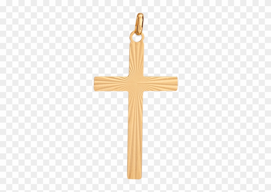 Croix Cleor En Or 375/1000 Jaune - Pendentif Croix Femme Or Clipart