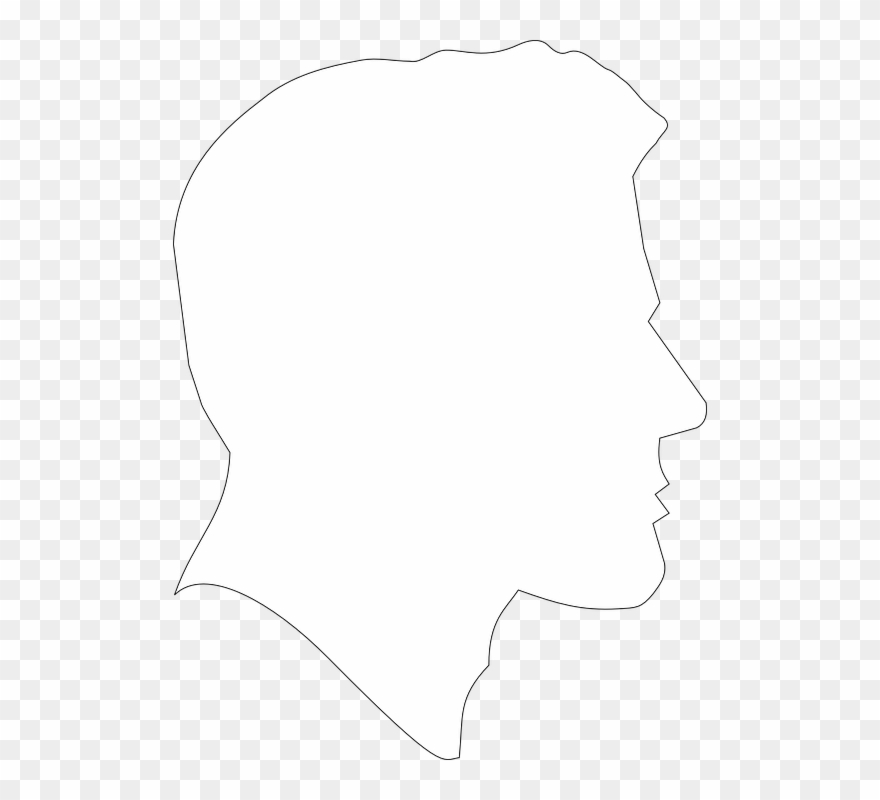 Mickey Mouse Silhouette Head 19, Buy Clip Art - Man Head Silhouette Outline - Png Download
