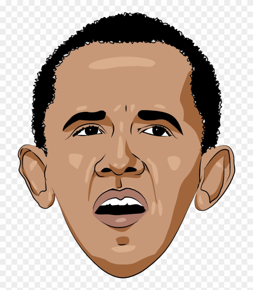Graphic Transparent Library Cartoon Png Caricatures - Cartoon Obama Head Png Clipart