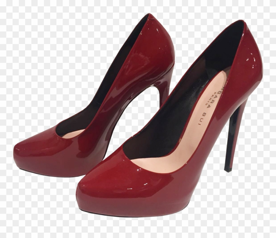 High Heels Patent Leather Red - High-heeled Shoe Clipart