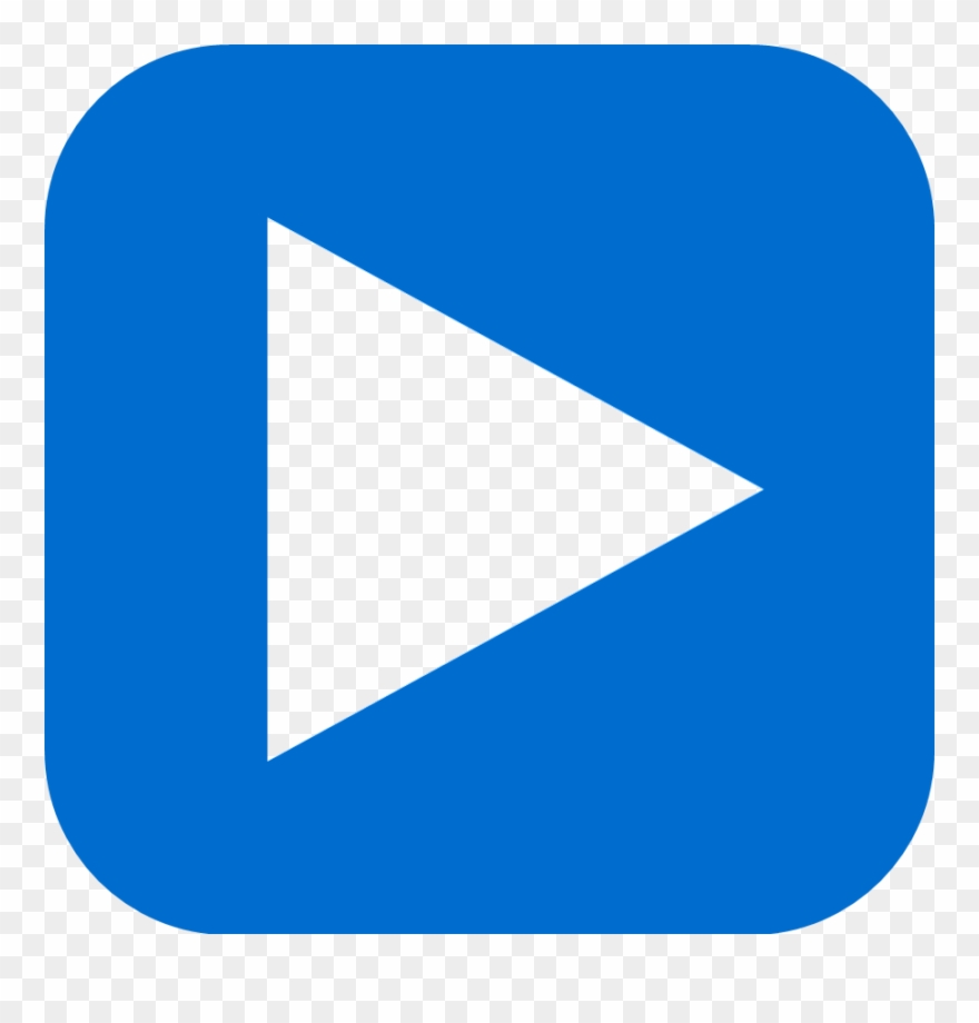 Youtube Music - Play Button Blue Png Clipart