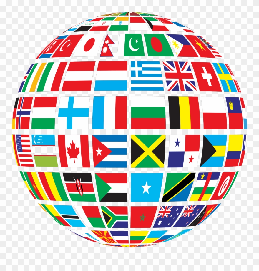 Open - Globe Flags Of The World Clipart