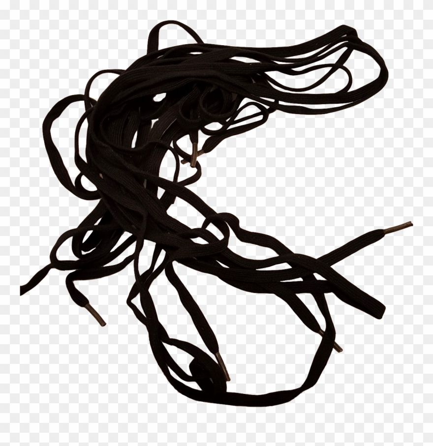 Military Issue Flat Black Boot Laces 2 Pair - Wire Clipart