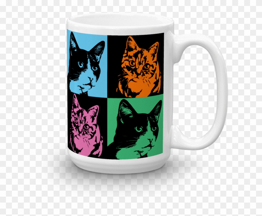 Pop Art Cat Mug - Mug Clipart