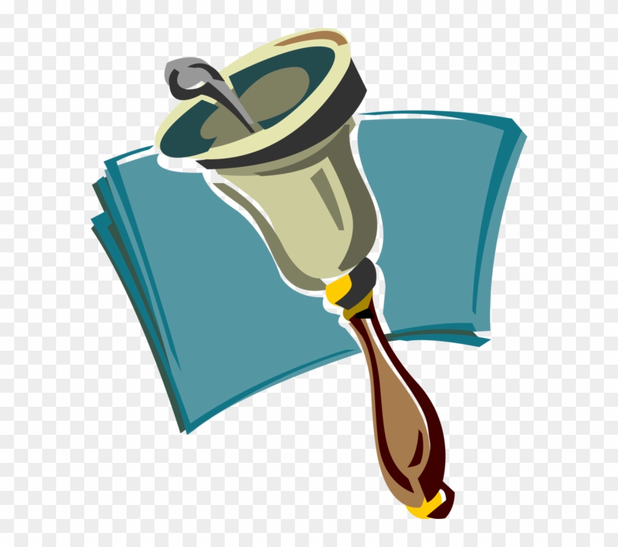 Vector Illustration Of School Bell Or Hand Bell Ringing - Our Church Clipart