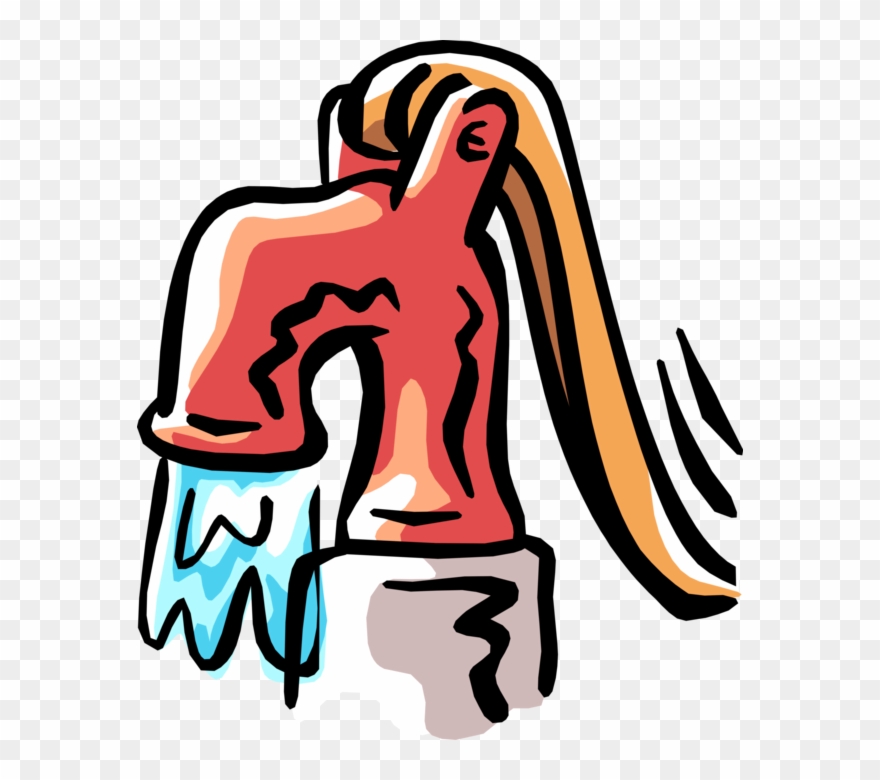 Vector Illustration Of Water Pump Reciprocating Hand - Handpump Clipart