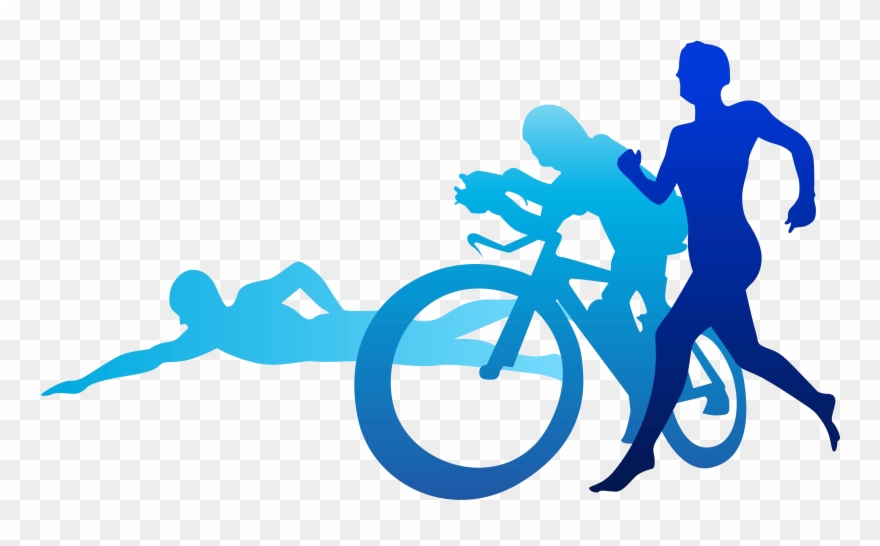 Best Triathlon Silhouette Clip Art Cdr - Sport Triathlon - Png Download