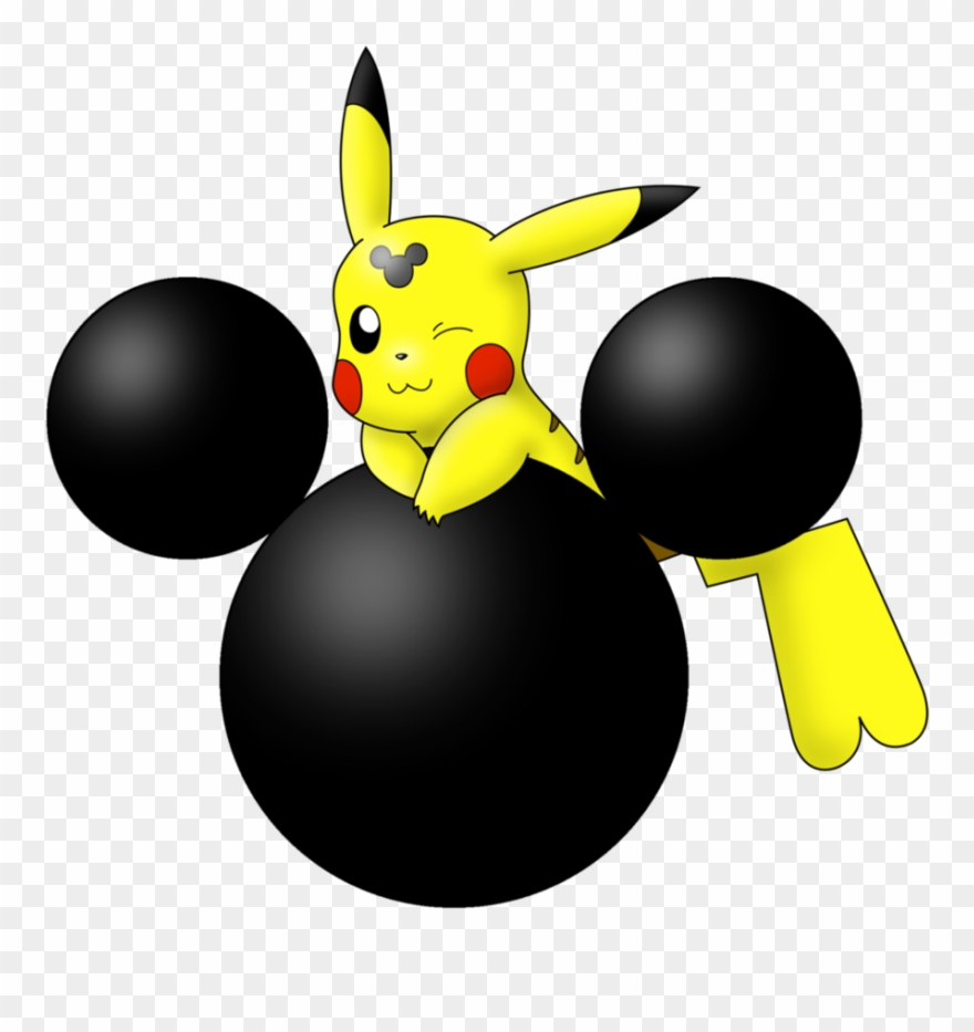 Mickey Head Silhouette - Pikachu Mickey Mouse Clipart