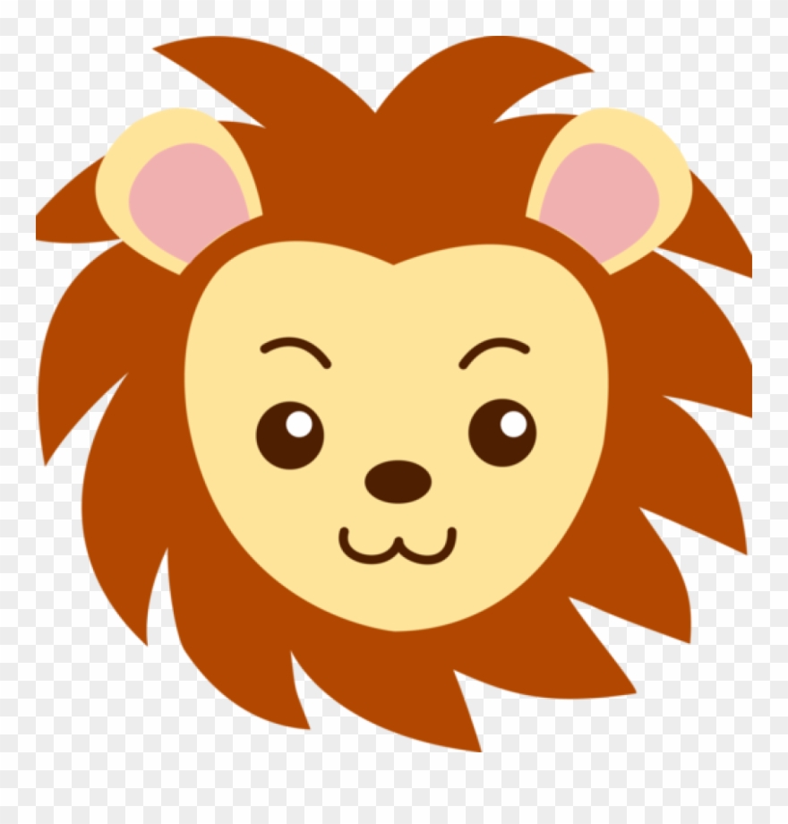 Cute Lion Clipart Lions Head Cute Clipart Music Clipart - Cartoon Lion Face Drawing - Png Download