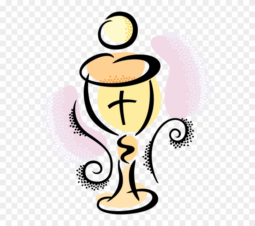 Vector Illustration Of Christian Religious Chalice - First Holy Communion Images Cartoon Clipart