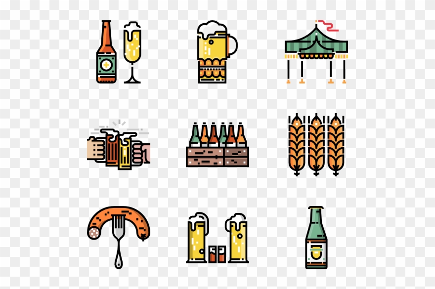 Oktoberfest Vector Page - Schnitzel Oktoberfest Beer Vector Clipart