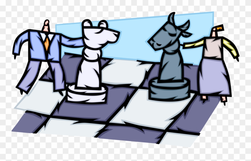 Vector Illustration Of Business Competitors Play Strategy Clipart