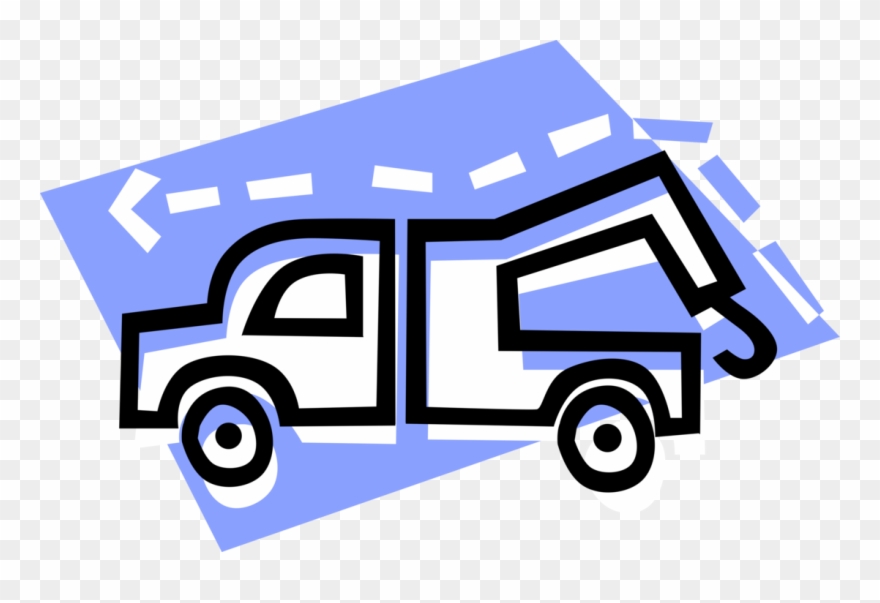 Vector Illustration Of Tow Truck Wrecker Recovery Vehicle Clipart