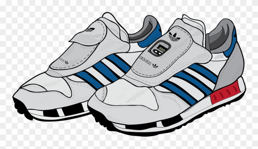Running Shoe Clipart - Transparent Adidas Cartoon Shoes - Png Download