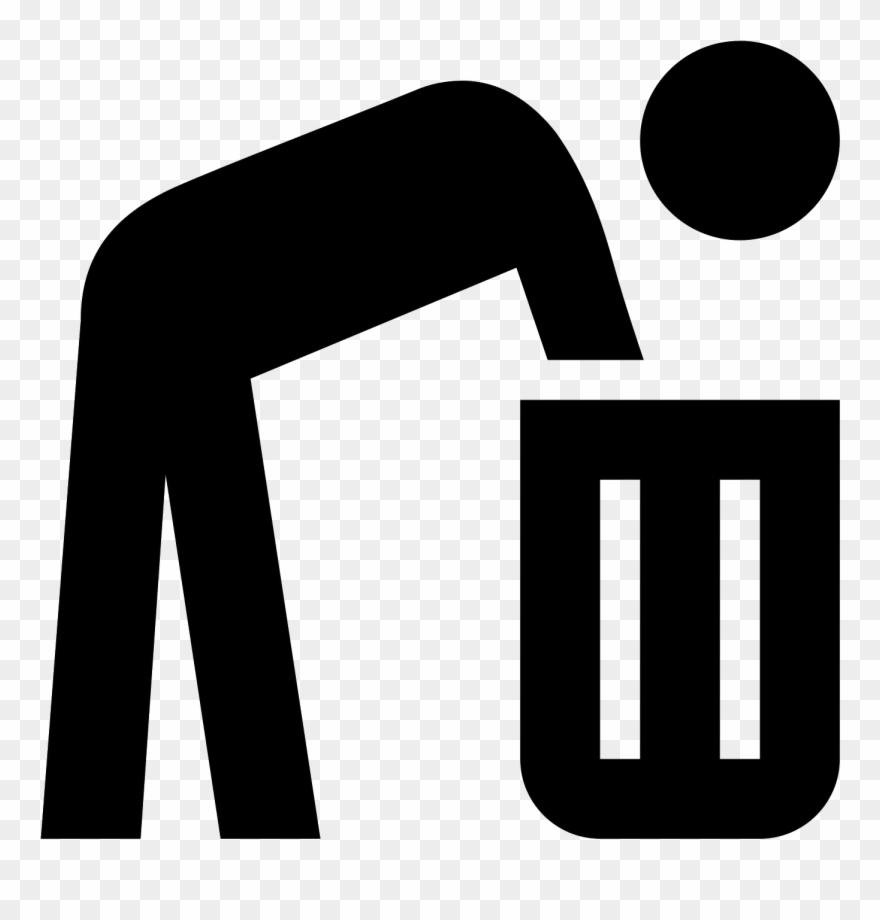 It's A Figure Of A Man Leaning Over Into A Garbage - Waste Clipart