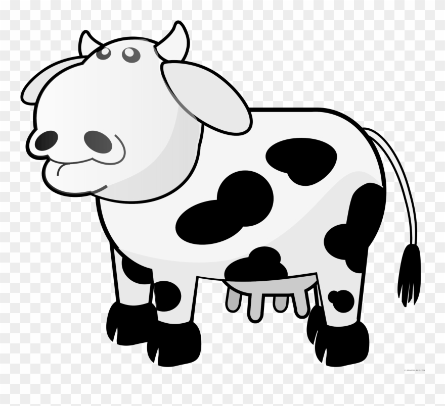 Cow Animal Free Black White Clipart Images Clipartblack - Cow Udder Clip Art - Png Download