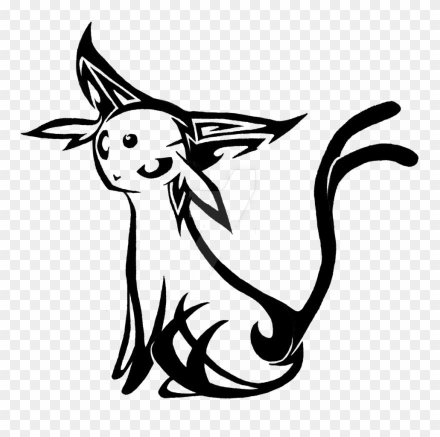 Pokemon - Espeon - Draw A Tattoo Pokemon Clipart