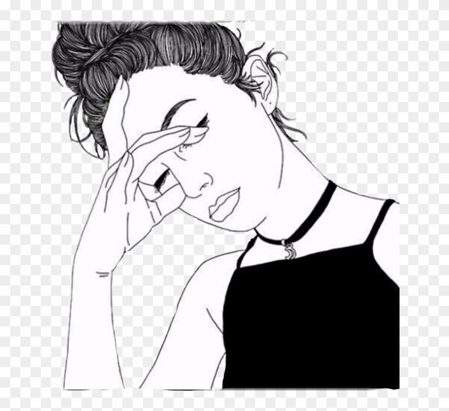 Girl Drawings Black N White Clipart