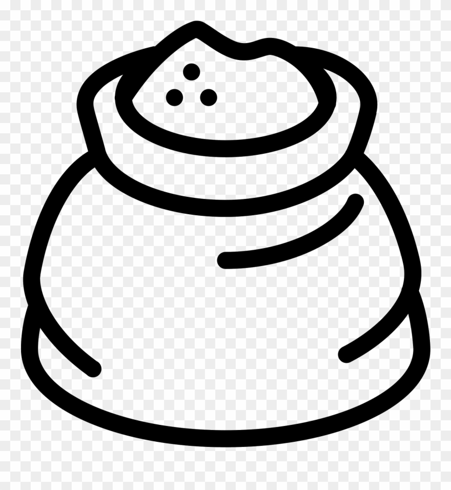 It Is A Drawing Of A Bag Or Sack Containing A Powder - Sack Icon Png Clipart