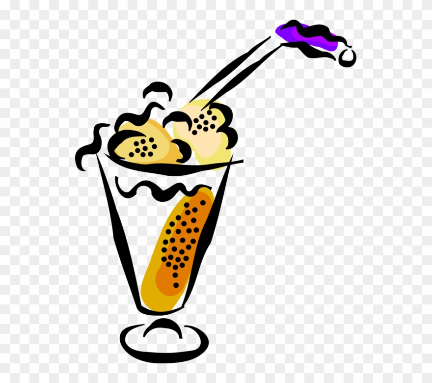 Vector Illustration Of Gelato Ice Cream Milkshake Float - Ice Cream Float Clip Art - Png Download