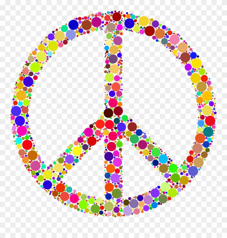 Clipart - Hippie Peace Sign Clipart - Png Download