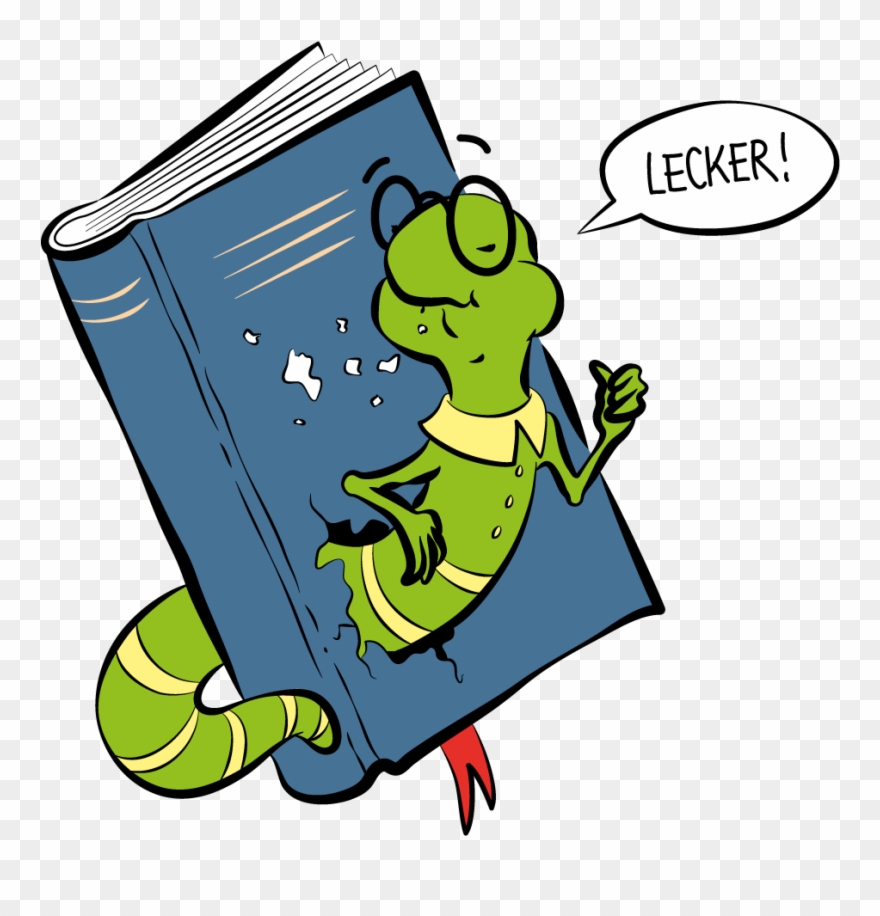 The Following Funny Bookworm Character Illustrations - Cartoon Clipart