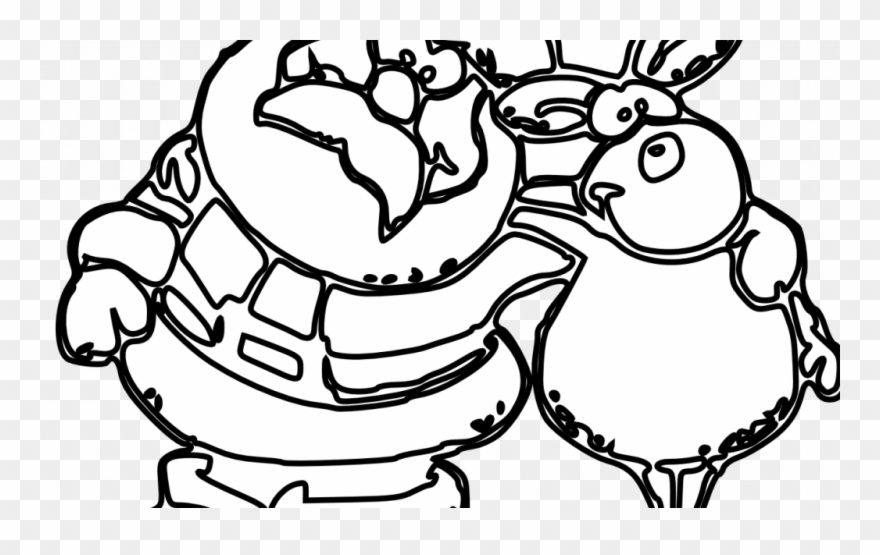 Christmas Kangaroo Coloring Page With Cookie Clip Art - Christmas Border Clipart Black And White - Png Download