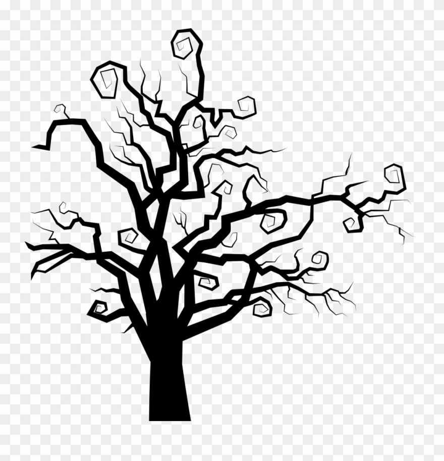 Halloween Creepy Scary Bare Tree Vector - Lego Harry Potter Knight Bus 2018 Clipart