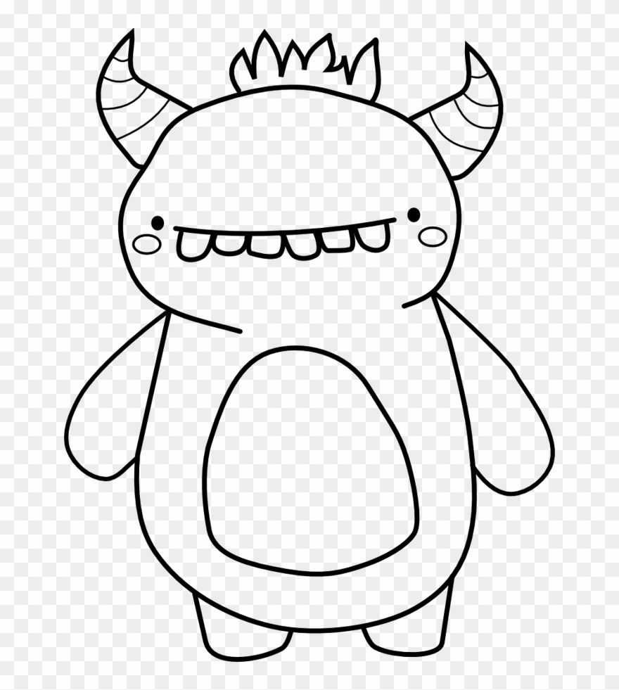 Black Silhouettetree Silhouettetractor - Monster Clip Art Black And White - Png Download