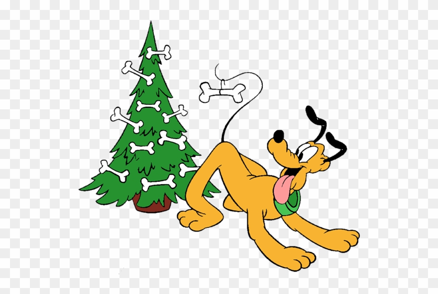 Pluto Decorating Tree - Winnie The Pooh Christmas Coloring Clipart