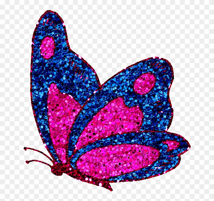 Sparkly Butterfly Clipart - Butterfly Glitter Clip Art - Png Download