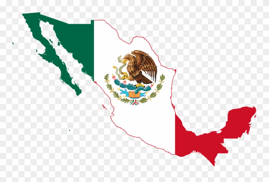 Mexican Flag On Country Clipart