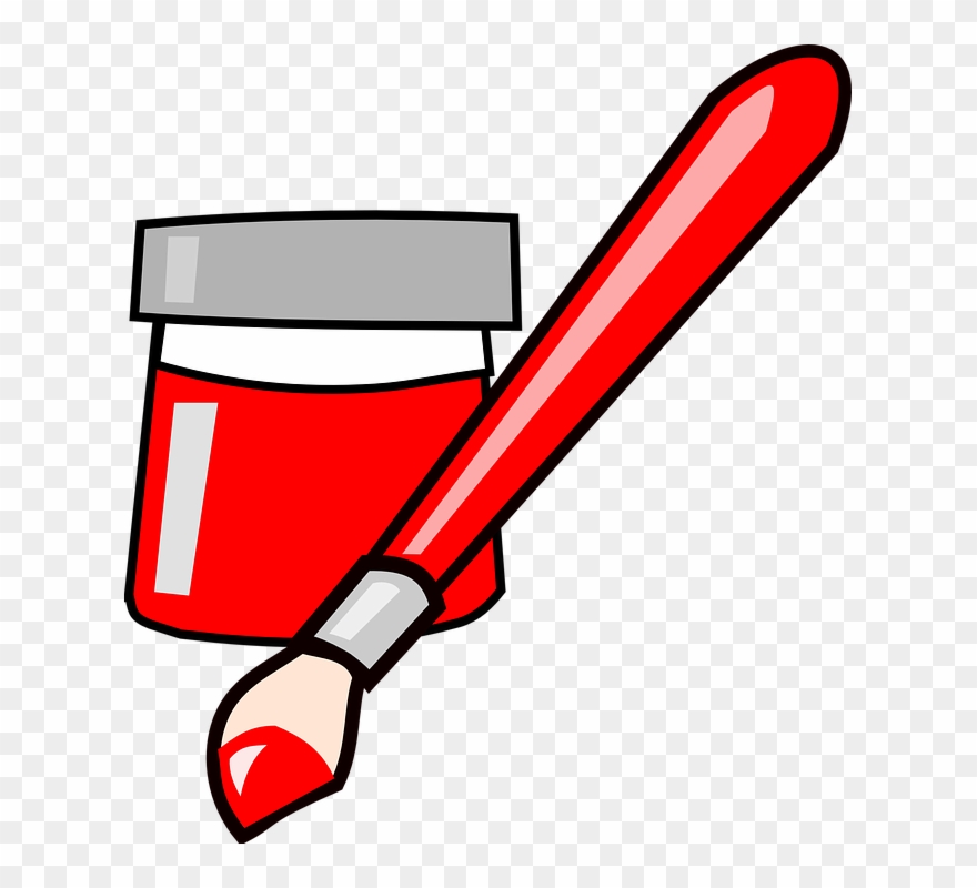 Paint Brush Clipart Red - Blue Paintbrush Clipart - Png Download