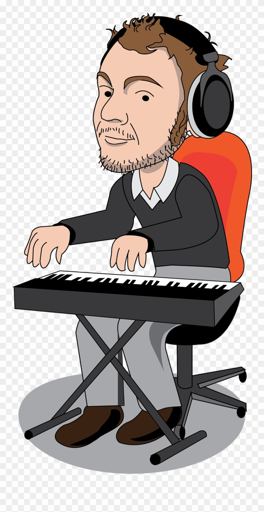 Sven Illustrator - Keyboard Player Illustration Clipart