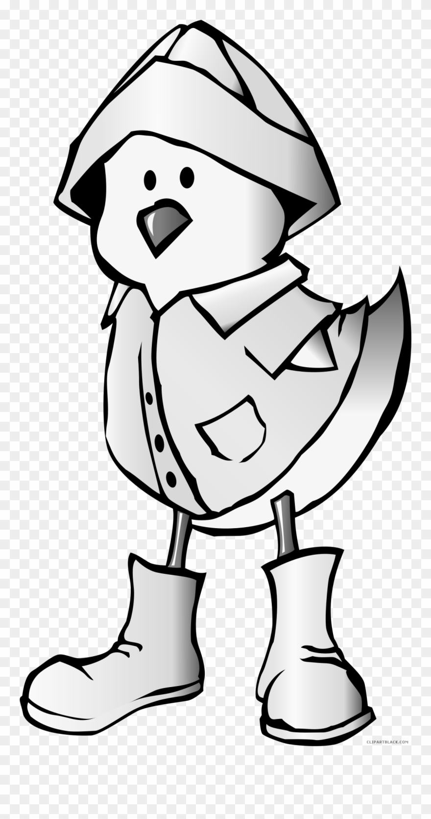 Chick Clipartblack Com Animal Free Images - Baby Chick In Raincoat Shower Curtain - Png Download