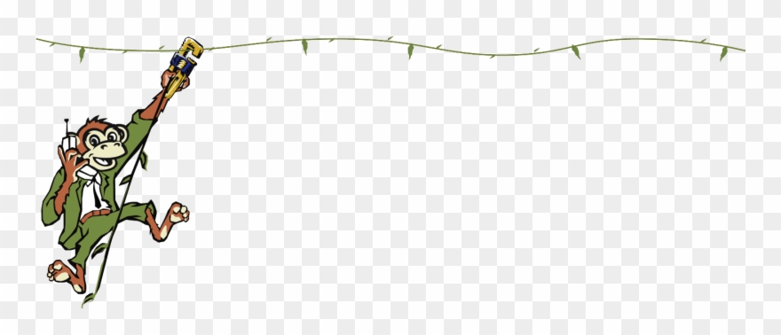 Rainforest University - Monkey Swinging On Vine Clipart