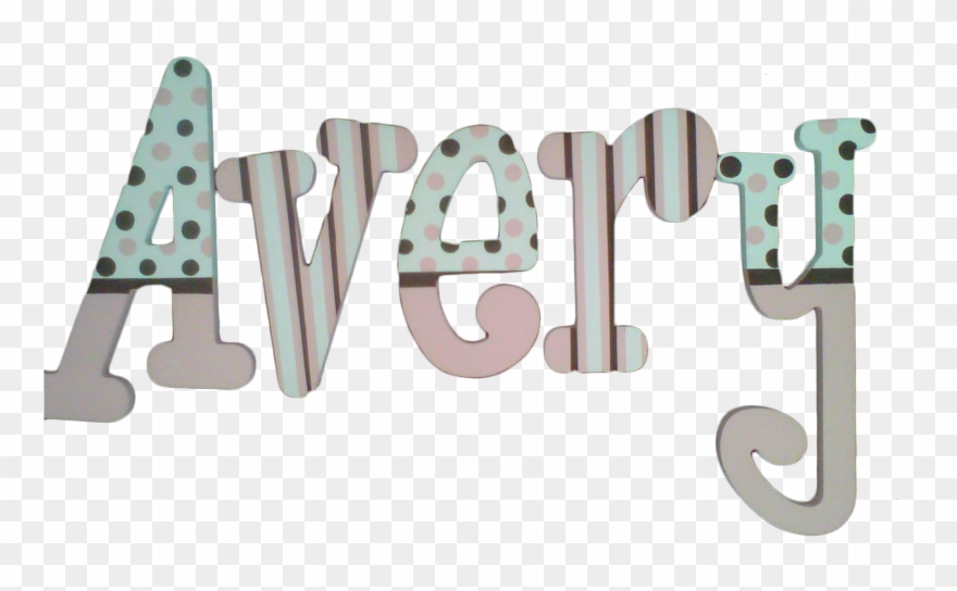 Avery Pink And Brown Hand Painted Wall Letters Clipart