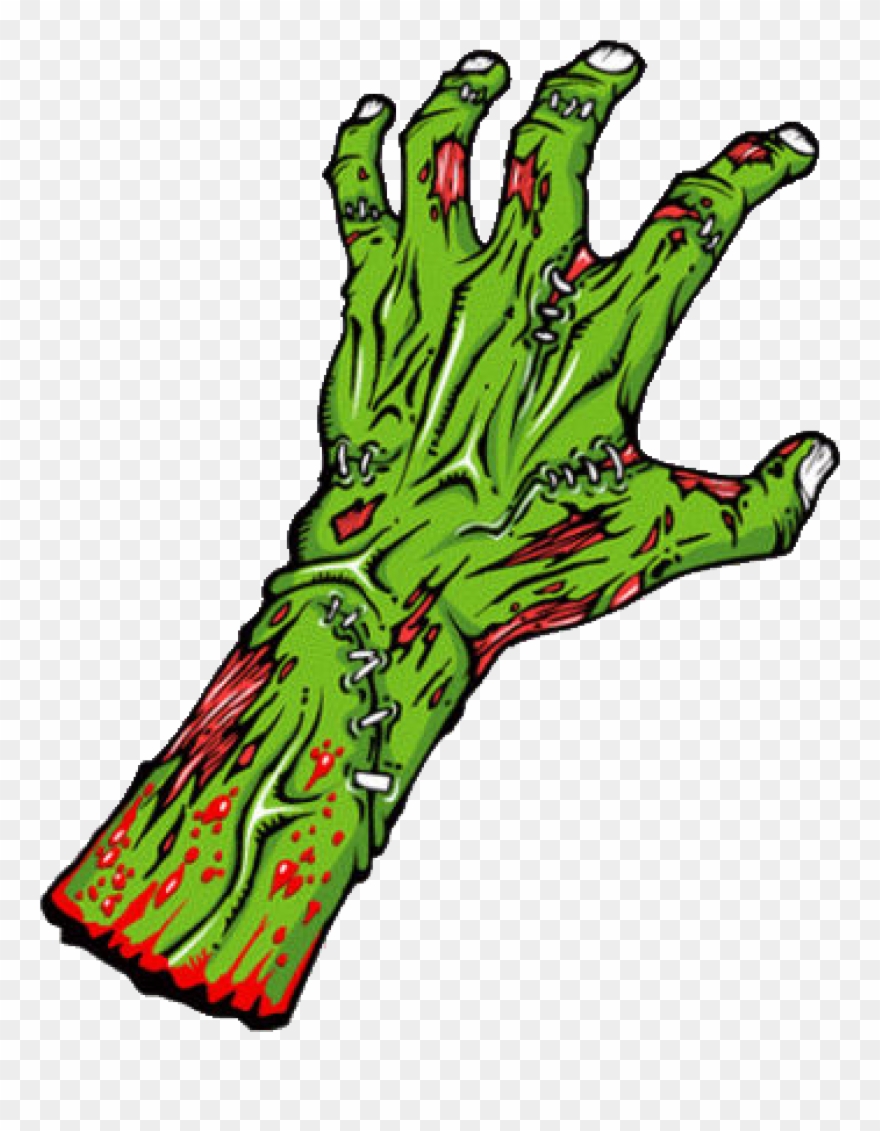 Black And White Zombie Hand Clipart Transparent Png - Green Zombie Hand