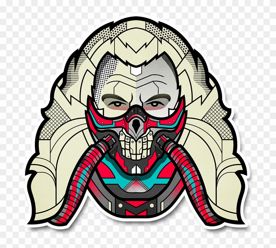 Predator Head Sticker Clipart