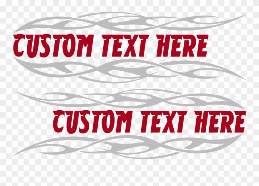 Motorcycle Flaming Block Text Gas Tank Decals - Motorcycle Clipart