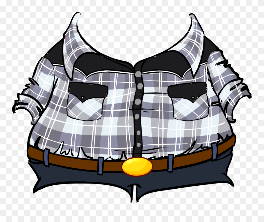 G Billy Plaid Shirt And Jeans - Club Penguin Camisa Leñador Clipart